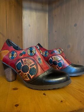 L'Artiste by Spring Step Raina Multicolor Leather Booties 40 /9